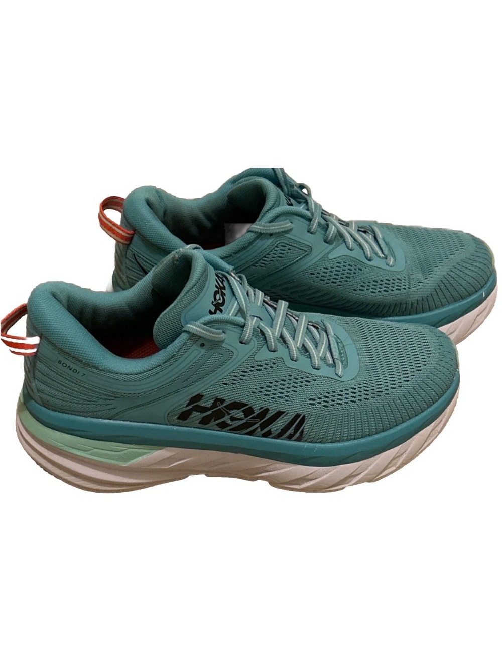 Hoka One Bondi 7 Women’s Teal Aquarelle Running Shoe Sneakers 1110519 Size 8